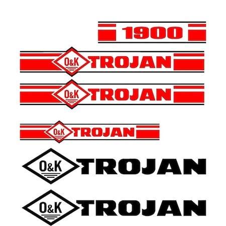 Aftermarket Trojan Wheel Loader 1900 Decal Set with O And K Decals TRO1900DECALSET